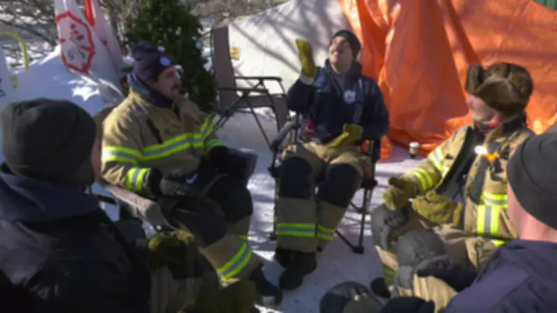 Edmonton Firefighters Brave Freezing Temperatures in Rooftop Campout for Muscular Dystrophy