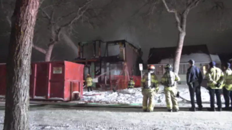 Edmonton House Under Construction Destroyed by Fire on 104 Street