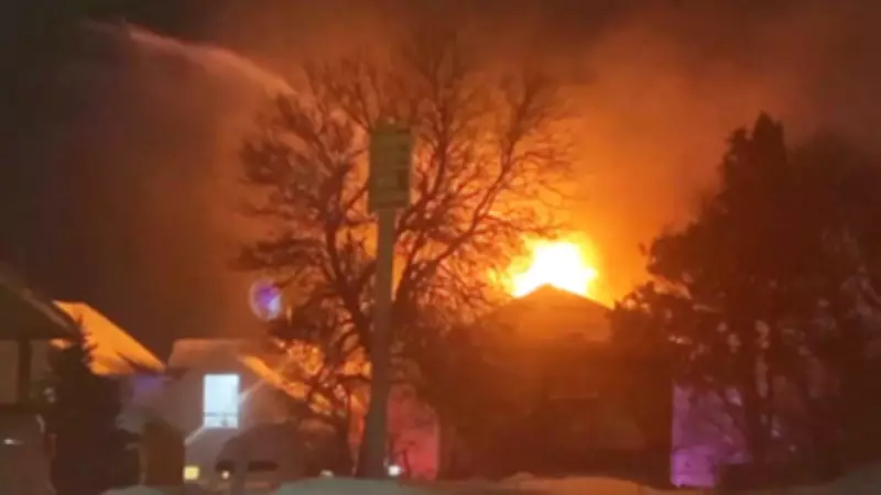 Fire in Schumacher Closes Road Monday Evening, Firefighters Battle Blaze