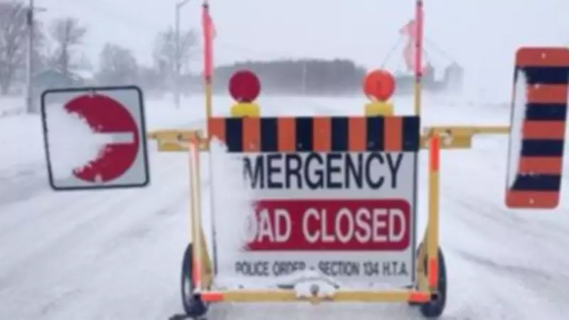 Highway 26 Shut Down Near Barrie Due to Severe Winter Weather Conditions