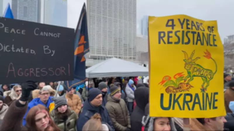 Hundreds Gather in Toronto to Mark Fourth Anniversary of Russia's Ukraine Invasion