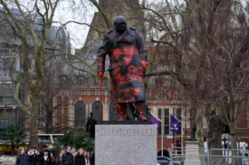 London Police Arrest Suspect After Churchill Statue Vandalized with Graffiti
