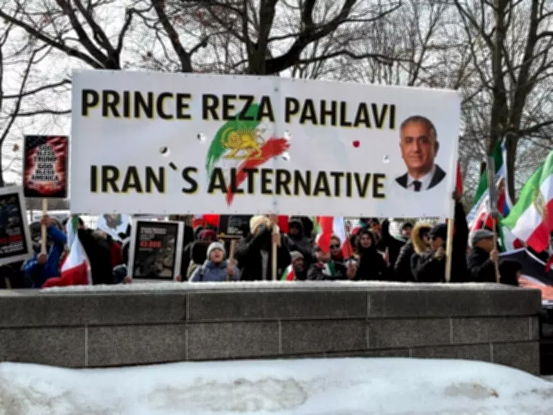 Protesters Rally at U.S. Embassy in Ottawa Supporting Military Strikes on Iran
