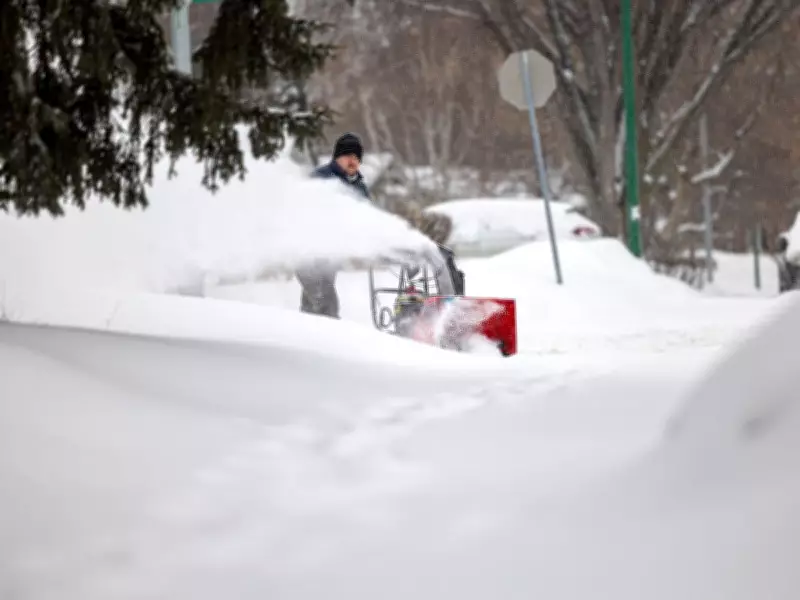 Saskatchewan Residents Dig Out After Major Snowstorm Hits Province