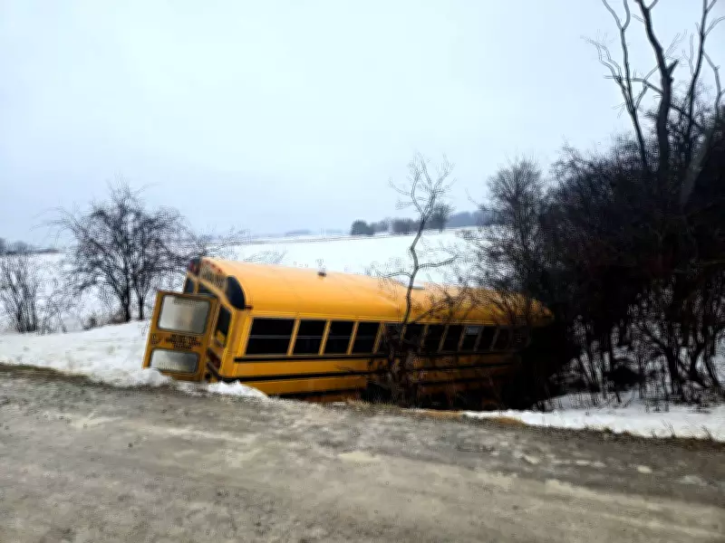 School Bus Crash South of Woodstock: Four Children Sustain Minor Injuries