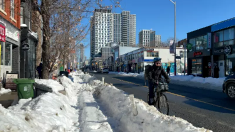 Toronto's Snow-Clogged Bike Lanes Persist Weeks After Historic Winter Storm