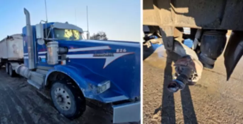 Truck Wheel Detaches on Highway 26, Driver Charged with Multiple Safety Violations