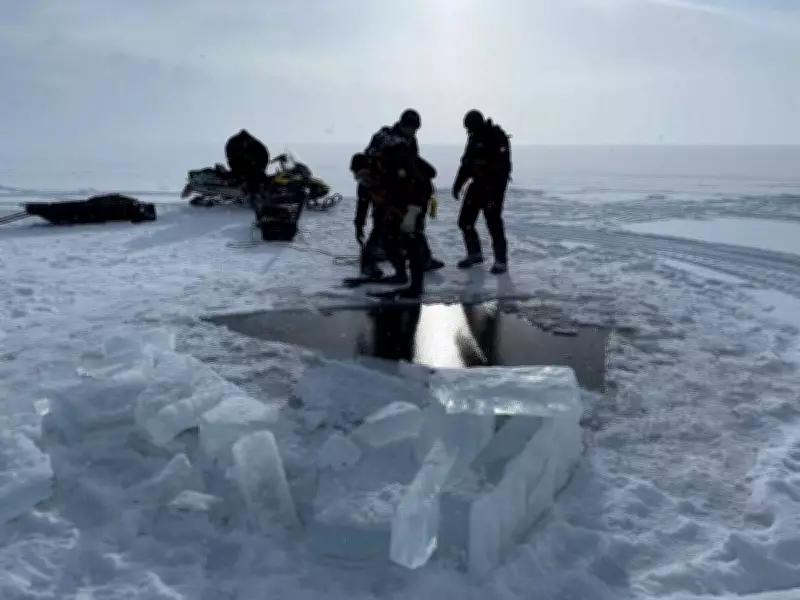 Two Snowmobilers Found Dead Under Ice of Frozen B.C. Lake After Tragic Accident