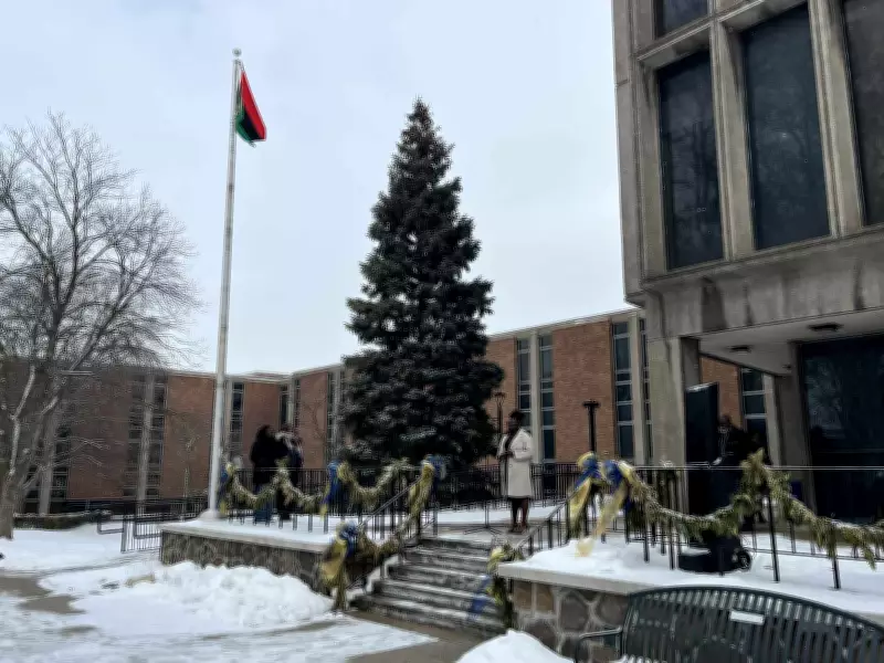 University of Windsor Celebrates Pan-African Flag Raising Despite Winter Snowfall