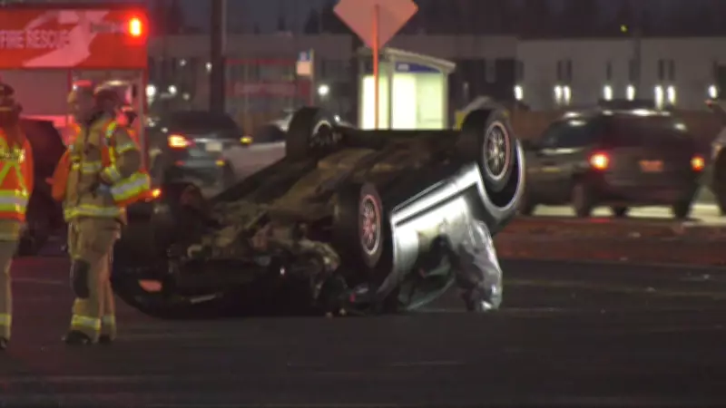 Vehicle Rollover Crash on 137 Avenue in Edmonton Causes Major Traffic Delays