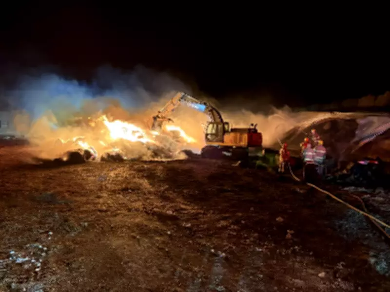 Willow Bunch Volunteer Firefighters Battle Bale Fire at Local Feedlot, 25 Bales Lost