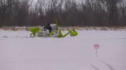 Amphibex Ice-Breaking Machines Deployed on Red River to Prevent Spring Flooding