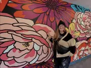 Calgary Muralist Rachel Lyon Paints 20-Foot Charity Mural at Home and Garden Show