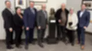 Tecumseh Unveils Bronze Statue of Chief Tecumseh at Town Hall