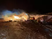 Willow Bunch Volunteer Firefighters Battle Bale Fire at Local Feedlot, 25 Bales Lost
