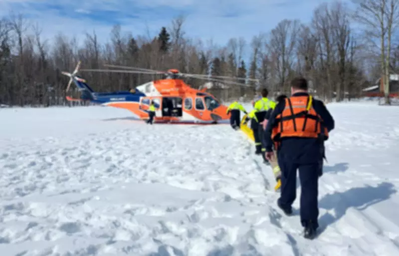 60-Year-Old Snowmobiler Airlifted with Critical Injuries After Lake Simcoe Crash