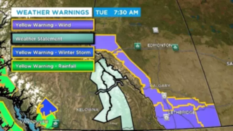 Alberta Braces for 100 km/h Winds as B.C. Faces Flood and Landslide Risks