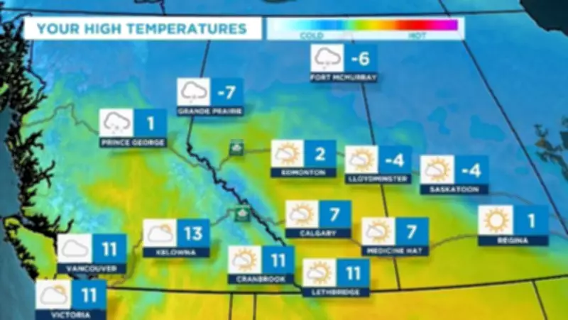 Calgary Braces for Weekend Snowfall After Brief Warmup, Police Report Vehicle Fraud Case