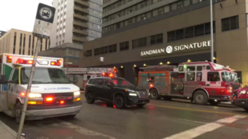 Calgary Fire Department Battles Blaze at Downtown Hotel Parkade