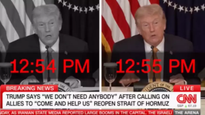 CNN Montage Reveals Trump's Contradictory Statements on Iran Strait Crisis