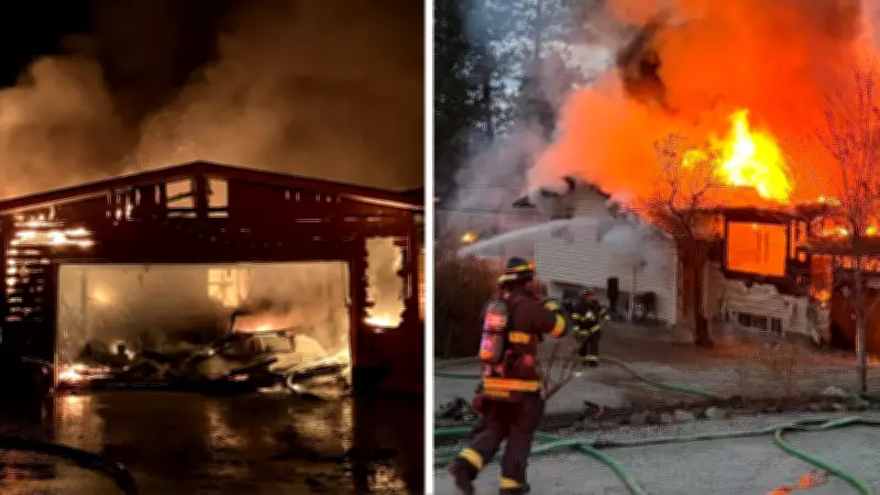 Early Morning Fires Destroy Two Homes in West Kelowna, Injuring Young Woman