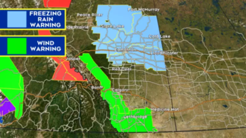 Freezing Rain Warning Issued for Edmonton and North-Central Alberta