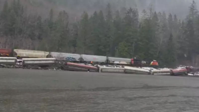 Freight Train Derails After Mudslide Strikes Skeena River Tracks in Northern B.C.