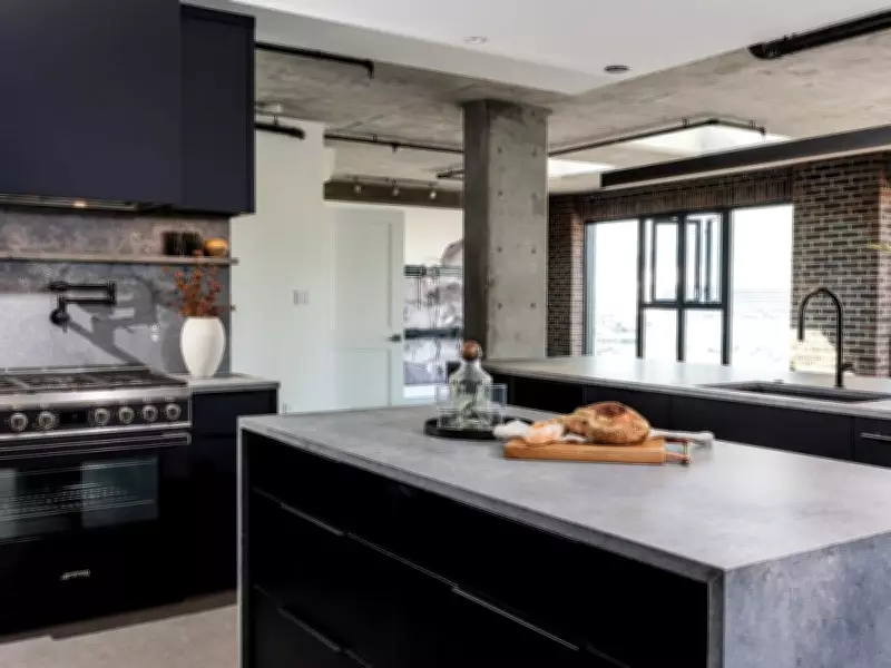 Gastown Loft Kitchen Transformed with Moody Palette for Luxe Entertaining