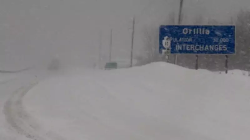Highway 11 in Orillia Shut Down After Multiple Crashes Amid Snow Squalls