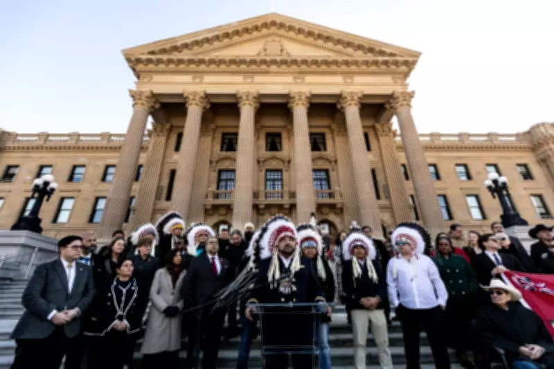 Indigenous Leaders Rally at Alberta Legislature to Oppose Separatism Movement