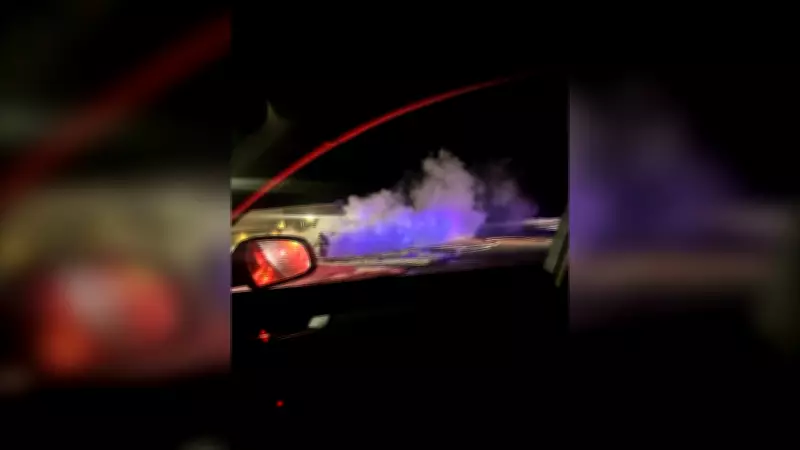 Intense Vehicle Fire Erupts in Grocery Store Parking Lot, No Injuries Reported