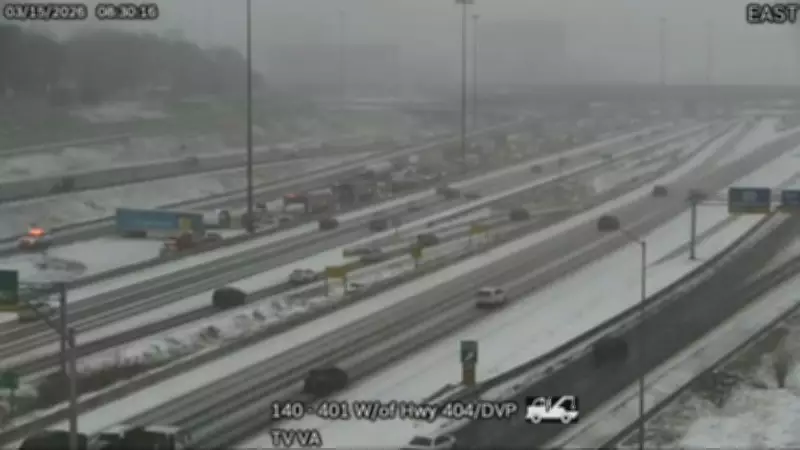 Jackknifed Transport Truck Crash on Hwy. 401 Express Lanes Near DVP Now Cleared