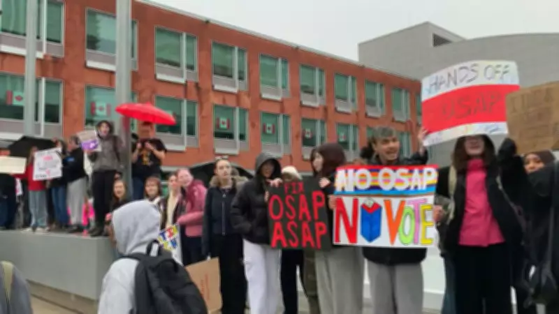 Kitchener High School Students Protest OSAP Changes in Downtown March