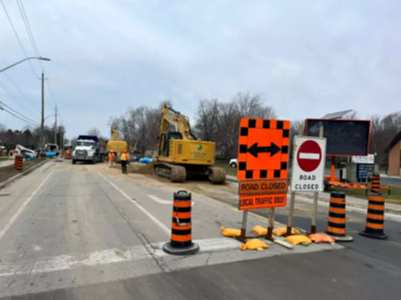 Leamington's Seacliff Drive West Roundabout Construction Begins Early, Causing Weeks of Road Closures