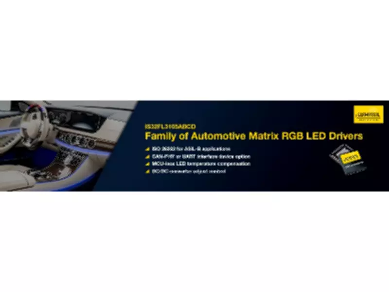 Lumissil Unveils IS32FL3105 LumiBus™ RGB Matrix LED Driver for Advanced Automotive Lighting