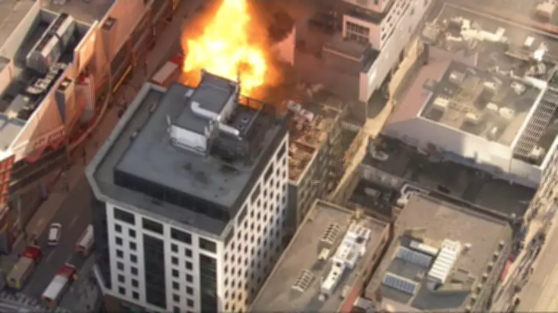 Major Fire Erupts on Roof of Downtown Toronto High-Rise Building