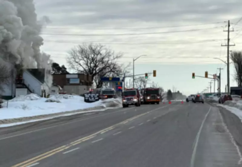 Major Structure Fire Forces Road Closures in Dufferin County, OPP on Scene