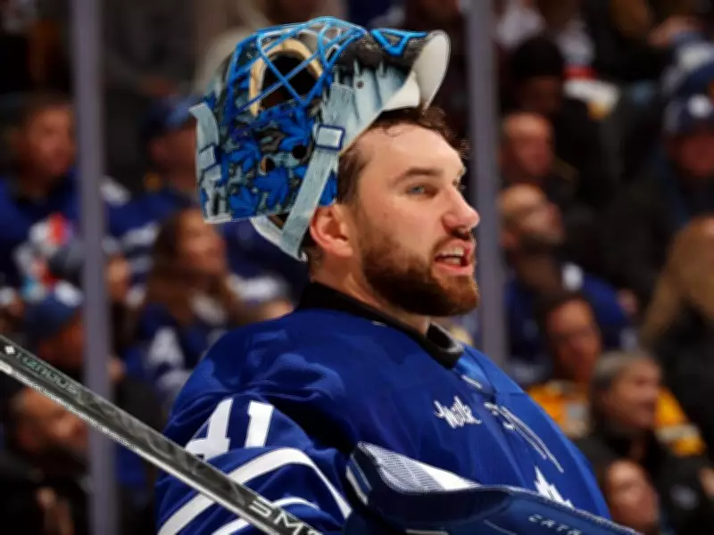 Maple Leafs Goalie Stolarz Recovers After Puck to Throat Incident
