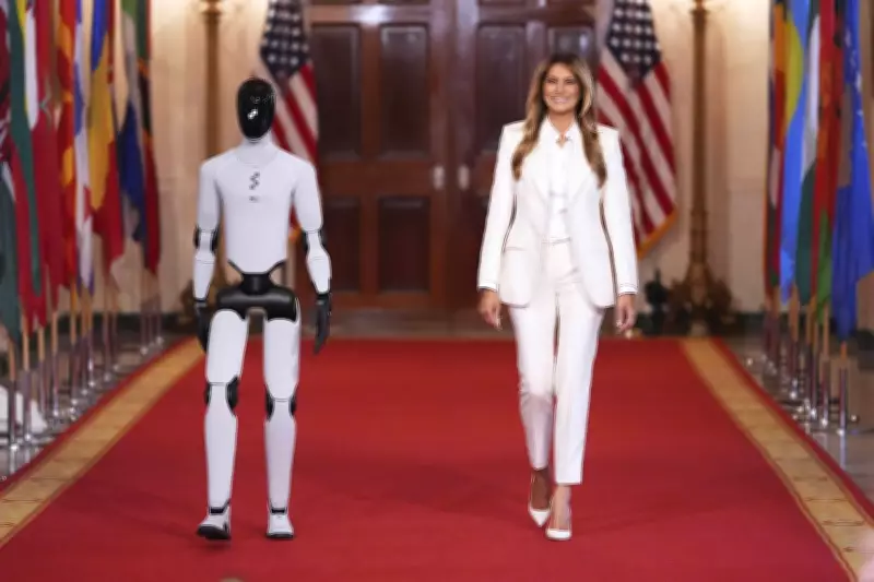 Melania Trump Attends Education Tech Summit with Robot Companion at White House