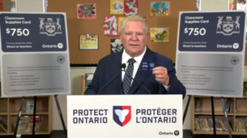 Ontario Teachers' Union Criticizes Ford's $750 Supply Cards as Insufficient