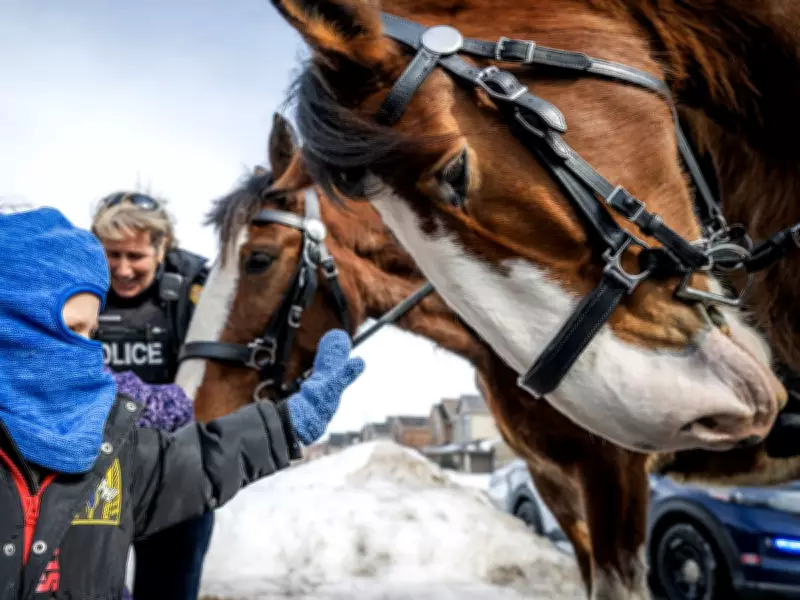 Ottawa Mounted Police Surprise Boy with Rare Disease, Brightening His Day