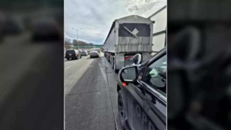 Ottawa OPP Fines Transport Truck Driver for Distracted Driving on Highway 417