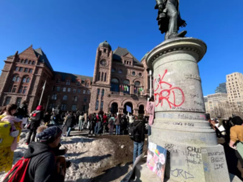 Queen's Park Statues to be Wrapped After Vandalism During Student Protest