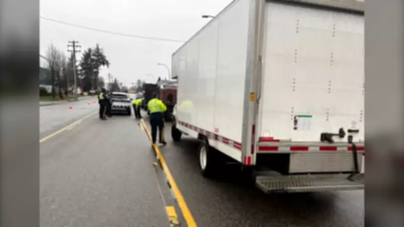 RCMP Pulls 16 Commercial Vehicles Off Coquitlam Roads in Safety Crackdown