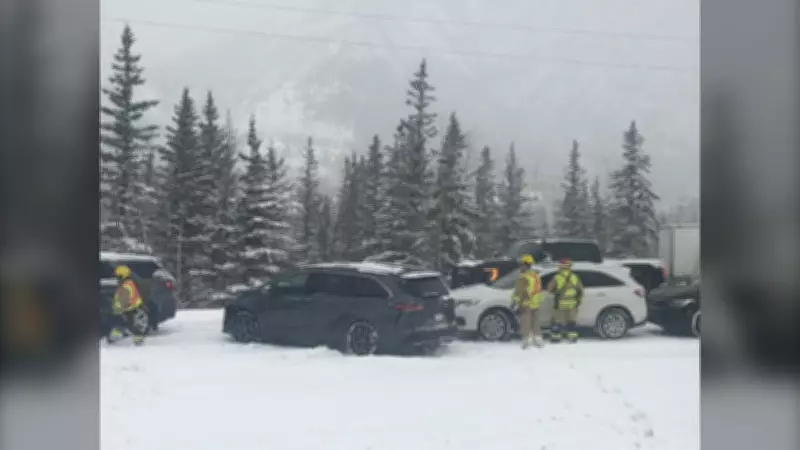 RCMP Warn Against Travel on Icy Highway 1 Near Canmore Amid Severe Weather