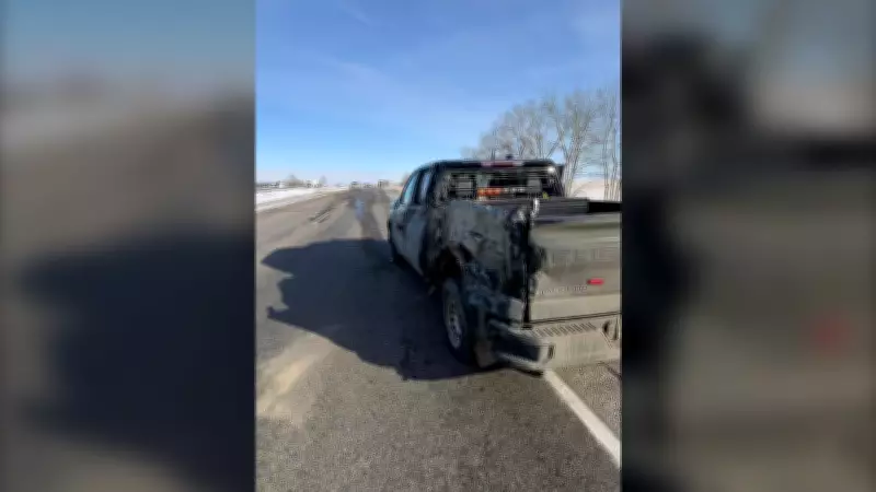 Saskatchewan RCMP Officer Narrowly Avoids Injury as Semi Truck Strikes Vehicle During Highway Stop