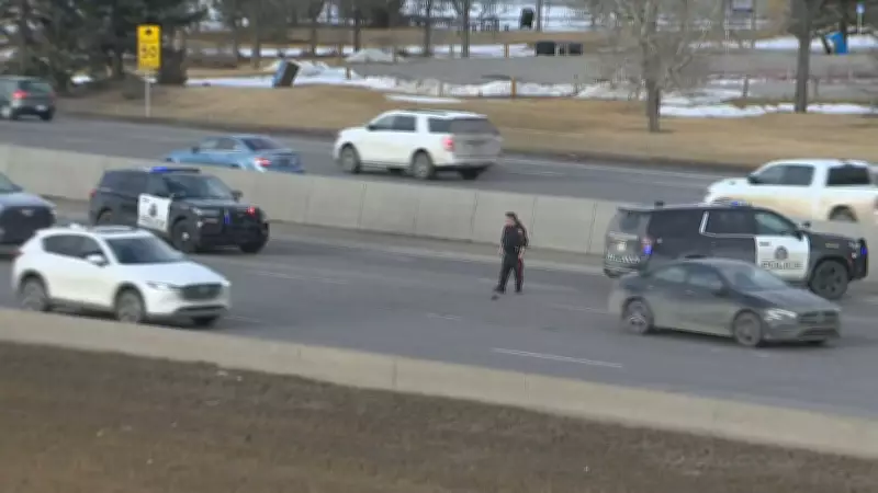 Stolen Vehicle Triggers Multi-Car Pileup on Calgary's Deerfoot Trail, Police Report