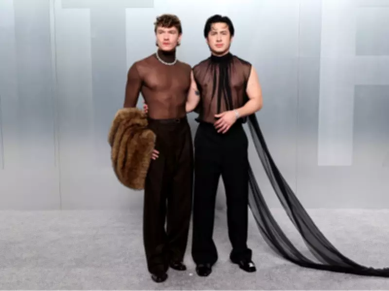 Vancouver Actor Hudson Williams Stuns in Sheer Mesh at Oscars Party