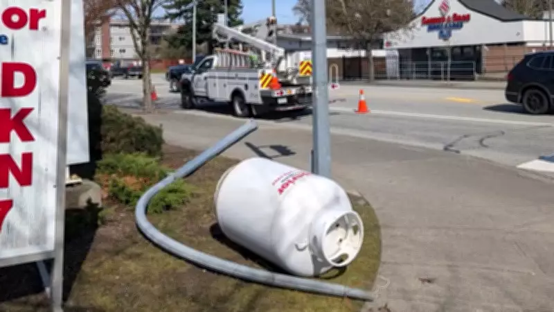 Video Shows Alleged Impaired Driver Knocking Down Lamppost in Fraser Valley