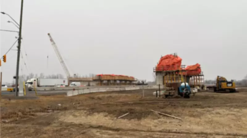 Windsor's Banwell-E.C. Row Overpass Construction Advances Despite Winter Chill